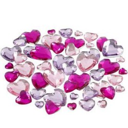 Plakstenen hartjes - paars & roze, (252 stuks)