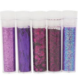 Glitter & Flitter set - paars, 5 x 1,8 gram