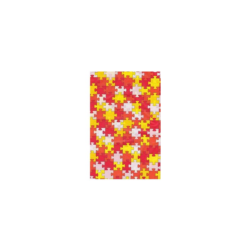 Décopatchpapier "Wit, geel, oranje en rode puzzelstukjes"