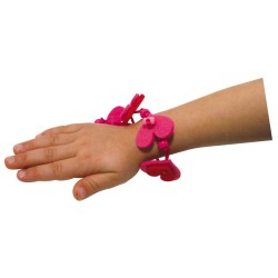 Knutselset vilten hart-armband - roze-rood