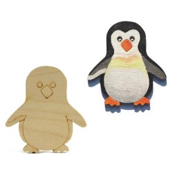 Houten "Pinguin" 9 x 9,5 cm