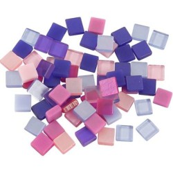 kamp Kijker Mortal Kunststof mozaiek steentjes paars/roze 25 gram (5 x 5 mm)
