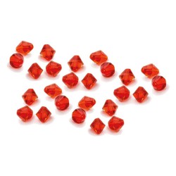 Glas kralen facet Bicone rood, 6 mm