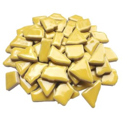 Mozaiek steentjes keramiek geel, 100 gram