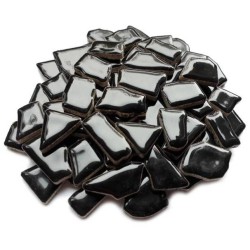 Mozaiek steentjes keramiek zwart, 100 gram