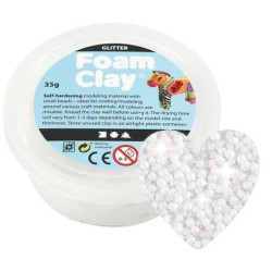 Foam Clay - glitter wit 35 gram