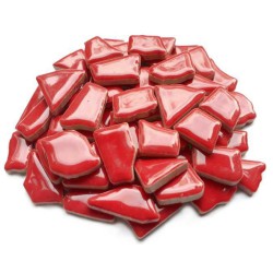 Mozaiek steentjes keramiek rood, 100 gram