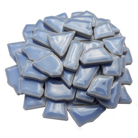 Mozaiek steentjes keramiek babyblauw, 100 gram
