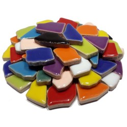 Mozaiek steentjes keramiek gemengd, 100 gram