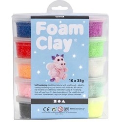 Foam Clay glitter, 10 kleuren