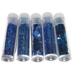 Glitter & Flitter set blauw - 5 x 1,8 gram