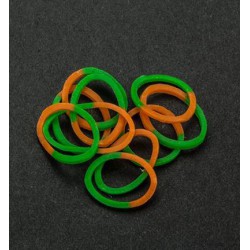 Band-it loom elastiekjes "Groen/Oranje" 600 stuks + 24 S-clips